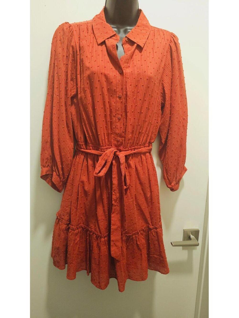 LC Lauren Conrad Orange Dress Women’s Size M Medium Sleeveless Casual Western